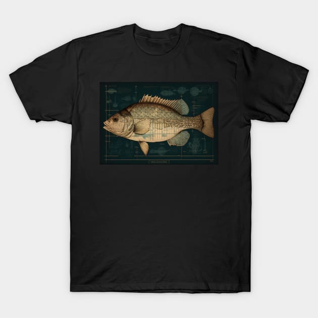 Smallmouth Bass Fish Print T-Shirt by DanielLiamGill